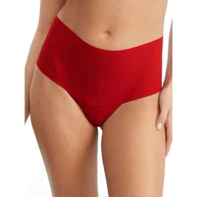 Hanky Panky 6J1921B BREATHE BARE GODIVA High Rise Thong CRIMSON ~ S ~ NWT $25