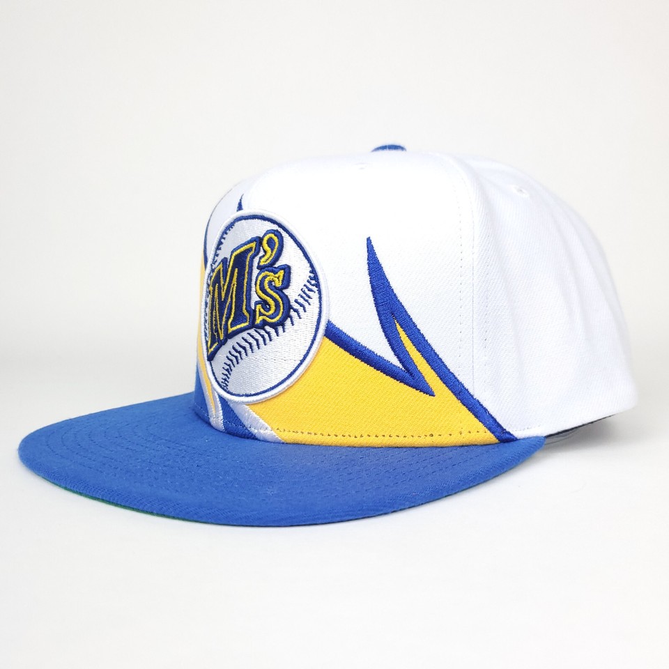 Seattle Mariners Mitchell & Ness MLB Snapback Hat Cap 3D Logo White