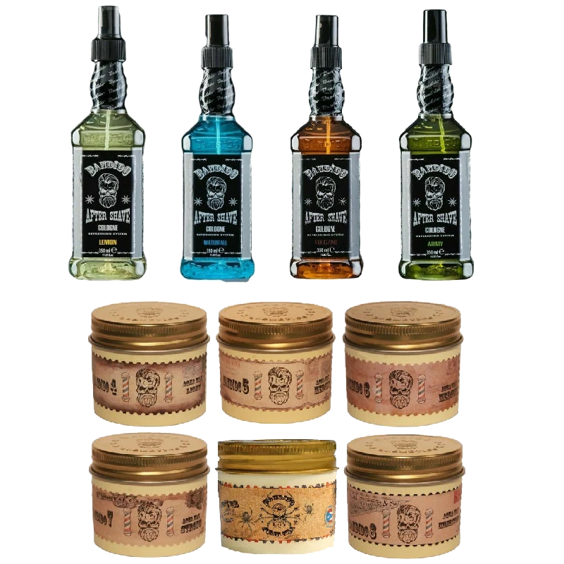 Bandido Aftershave Cologne 70° 350ml & Haar Wax Nr.4-8-Fiber 125ml FREI WÄHLBAR