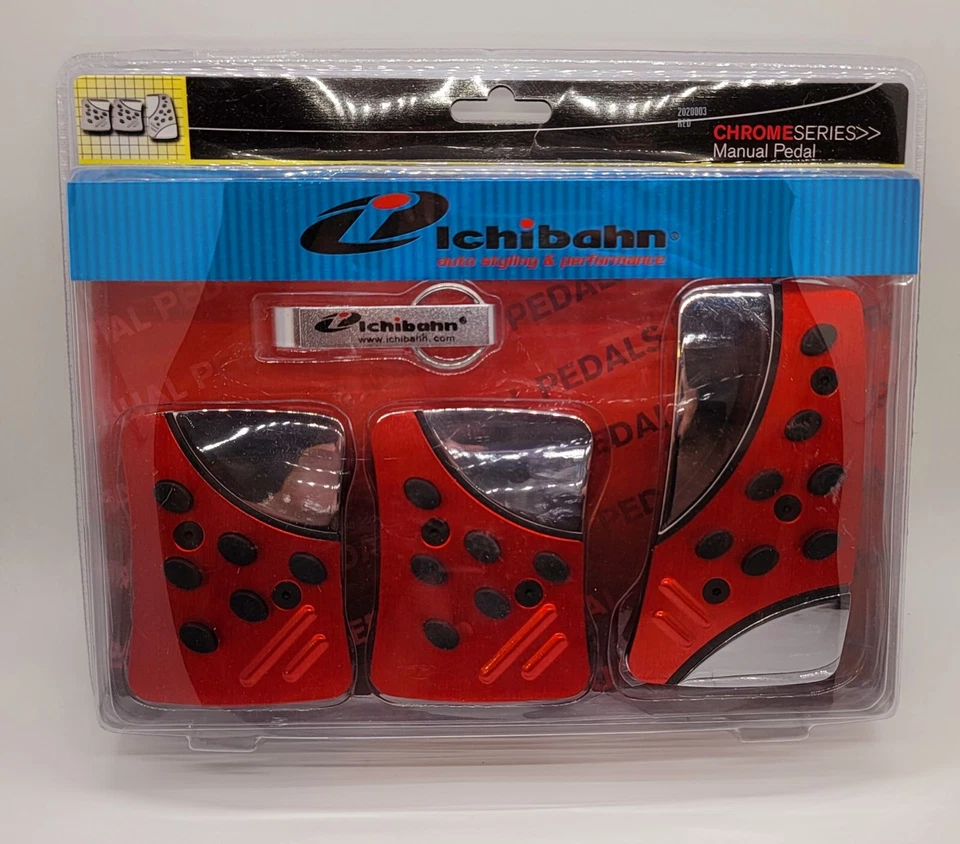 TOTALMENTE NUEVO Ichibahn Auto Styling & Performance Serie Cromo Pedales Manuales ROJOS Foto 2 de 4