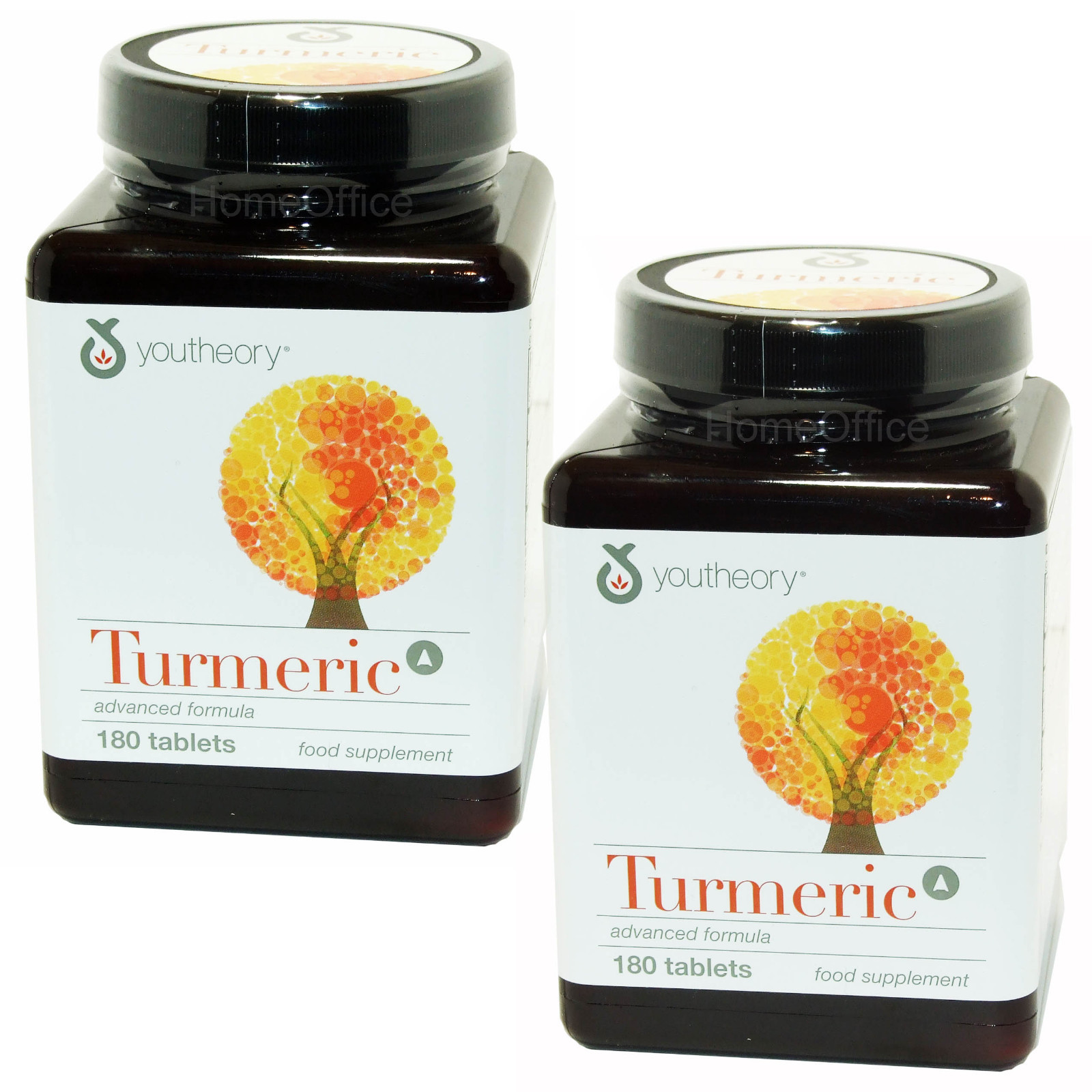 2 x Youtheory Turmeric Advanced Formula Food Supplement 180 Tablets