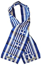 Greece Country Lightweight Flag Printed Knitted Style Scarf 8"x60"