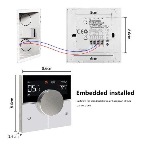 16A 230V WiFi Smart Thermostat Temperature Controller Tuya APP Remote Control - Picture 4 of 11