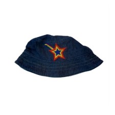 Kid Connection Infant Toddler Girls Blue Denim Sun Hat Rainbow Star Bucket