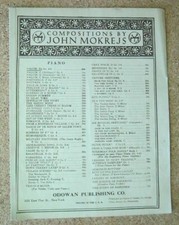 Valcik D Flat John Mokrejs 1931 Sheet Music