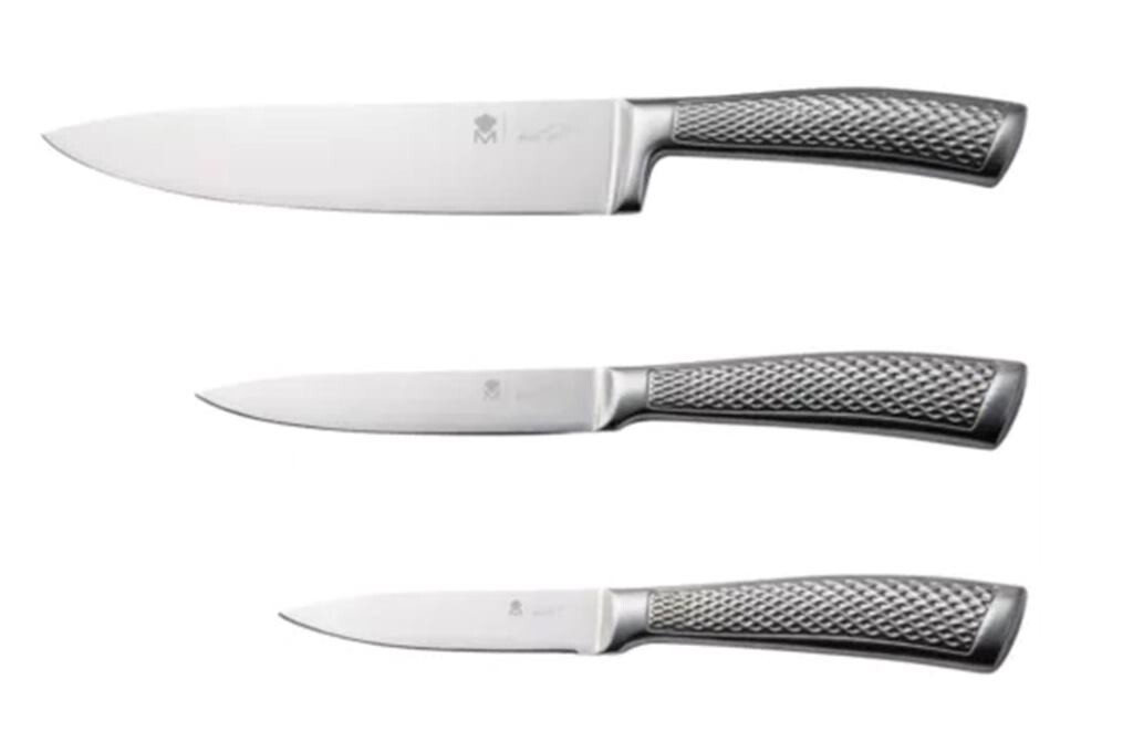 MasterPRO by Roland Trettl Juego de cuchillos de acero inoxidable de 3 piezas Cuchillo de cocina Cuchillo de cocina