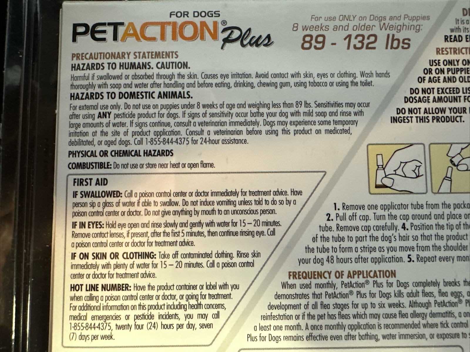 Pet Action Plus Flea & Tick Drops XLarge Dogs 89132 Lbs EPA 2596