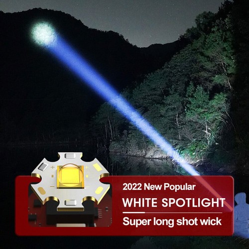 1000000LM Super Bright LED Tactical Flashlight 7-mode Rechargeable COB WorkLight - Foto 11 di 12
