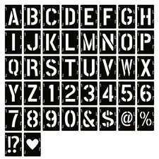 YEAJON 18 Inch Letter Stencils Symbol Numbers Craft Stencils 42 Pcs Reusable ...