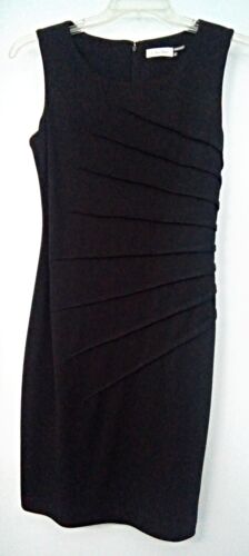 CALVIN KLEIN Black Ruched Sleeveless Dress Size: 6