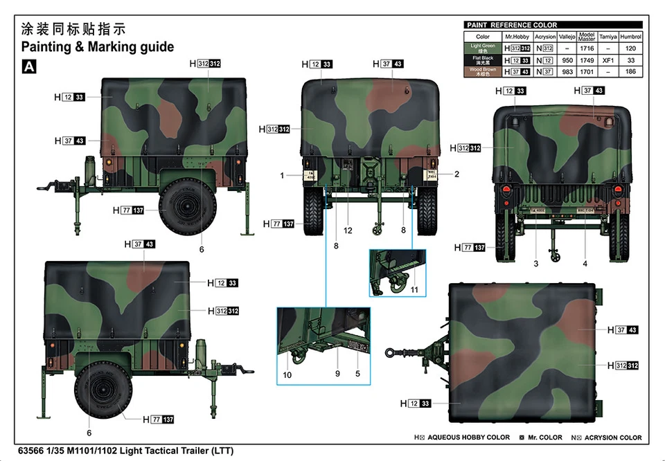 I Love Kit 63566 M1101/1102 LIGHT TACTICAL TRAILER (LTT) 1:35 Kit di modellismo - Immagine 4 di 4