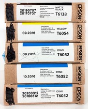 Lot of 5 EPSON Inkjet Ink Cartridges 4800/4880 110ml T6138 T6054 T6052 EXPIRED