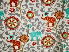 P/K LIFESTYLES MENAGERIE CAYENNE FABRIC UPHOLSTERY WATER STAIN REPELLENT 55" W.