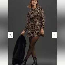 Reformation Laken Dress Size 6 Leopard Print NWOT