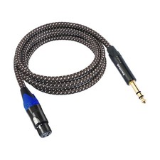 1/4" to XLR Cable,Heavy Duty Nylon Braided,Gold Plated Plug,Balanced 1/4" TRS.