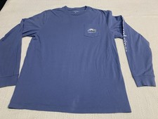 Vineyard Vines Snowboarding Whale Blue Long Sleeve T-shirt Youth XL Size 18