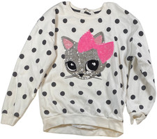 H M cat pocadot sweater size US girls 8-10Y  used 