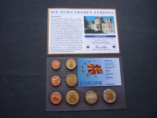 TOP Mazedonien Euro Proben Kursmünzensatz im Blister + Zertifikat! KMS! € Probe!