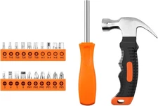 22-Piece Hammer & Screwdriver Tool Kit with Anti-Slip Handle for Women DIY