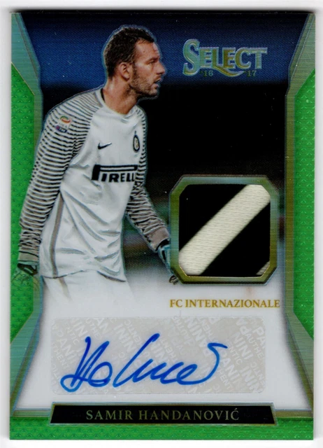 2016-17 Select Jersey Autographs Neon Green Prizm SAMIR HANDANOVIC JA-SH 49 Auto