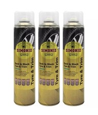 Simoniz Back to Black Tyre and Trim Shine Bumper Spray Formula Pack 3 x 600ml