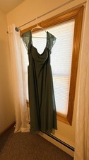 Brand new bridesmaid dress! Azazie, size 18 (unaltered), eucalyptus, chiffon