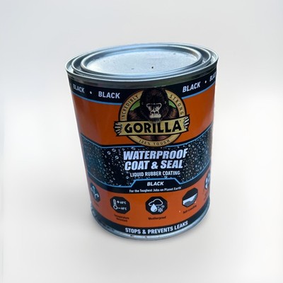 Gorilla 87456 Waterproof Coat & Seal Flüssiggummibeschichtung, schwarz, 946 ml