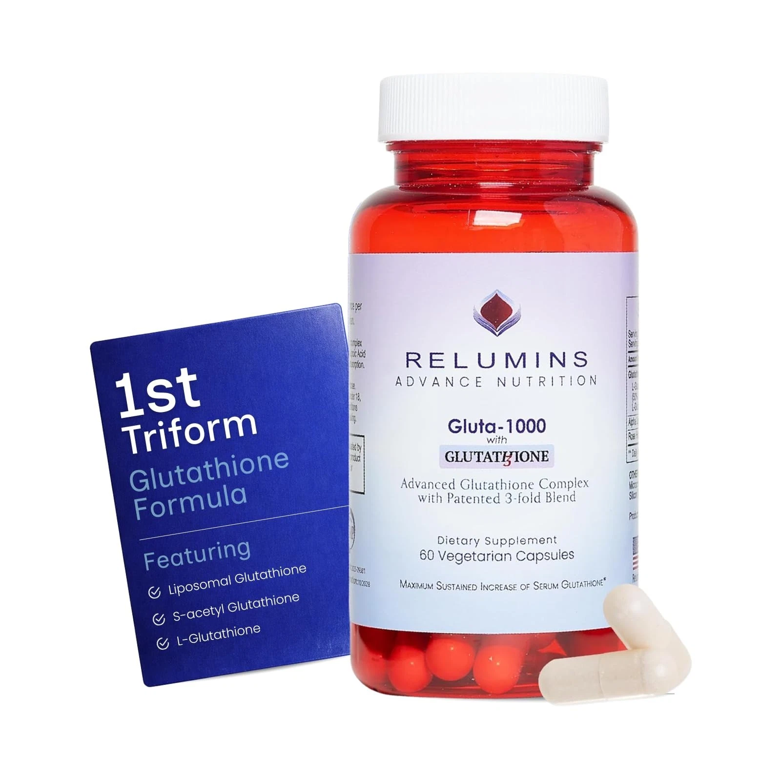 Relumins Advanced Patented Tri-Form Glutathione Complex 1000 mg