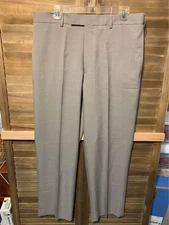 Perry Ellis Dress Pants Flat Front Business Casual Suit Trousers Slacks Sz 34x30
