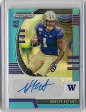 2020 Panini Prizm Draft Picks Auto Prizms Carolina Blue #285 Hunter Bryant /30
