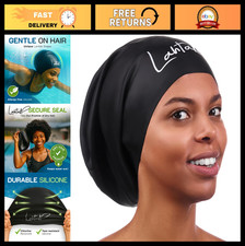 Large Waterproof Swim Cap for Long Hair - Silicone Cap for Braids, Dreadlocks 