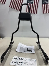 MoKitDora 22.5" Black Sissy Bar Backrest w/Pad Harley Softail Fat Boy 18-Up