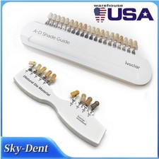 Dental Shade Guide A-D ND 9/20 Color Card Porcelain Teeth With Bleached