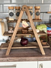 Ladder Style Wooden Stand - Foldable Storage Rack for Home and Office