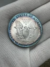 1991  American Silver Eagle Coin YEAR 2 BLUE RAINBOW TONED. 1 Oz 999 Fine. $1 US