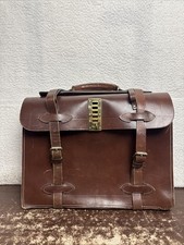 Valigetta vintage in pelle borsa messenger borsa laptop lavoro scuola marrone studioso