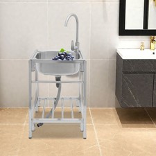 Stainless Steel Single Bowl Utility Sink For Laundry Room Bathroom Kitchen