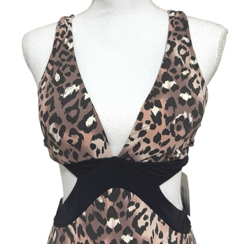 Envya Animal Print One Piece Flattering Side Cut Out Swimsuit Size S 4-6 - Picture 6 of 12