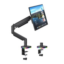 Afaloona RGB Single Monitor Stand, Gas Spring Monitor Arm with 3 USB Ports, C...