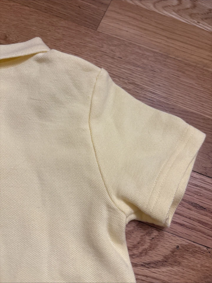 Camisa Polo Janie and Jack Niño Talla 3 Amarillo Suave Piqué Manga Corta Usada en Excelente Condición Foto 4 de 4