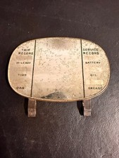 Vintage 1940-50s Automotive Visor Vanity Mirror Service Mileage Record Rat Rod