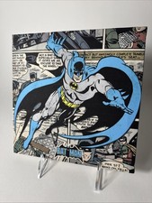 Batman Wall Art, 8" x 8" Canvas, Comic Book Print, Distressed Style, New