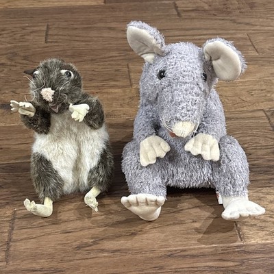 Set of 2 Folkmanis 14  & 10  Rat Puppets Storytelling Plush FREE SHIPPING