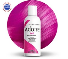Adore Semi Permanent Hair Color 4 Fl Oz Pack of 1 Neon Pink Vegan Cruelty-Free