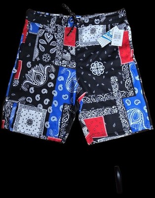 New Mens LG Shorts Black White Red Blue Board Shorts NWT $52 Retail