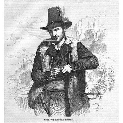 THEATER Picco Der sardische Minnesänger - antiker Druck 1856