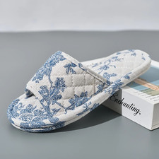 Home Slippers Soft Cotton Floral Floor Shoes Fashion Lightweight Slippers Antisl