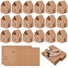 30 Pcs House Shaped Candy Boxes, Kraft Paper Party Favor Boxes with Handles, ...
