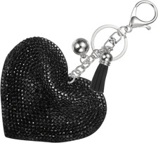 Rhinestone Keychains for Women, Cute Bling Heart Shape Keychain Accessories Purs
