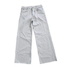 New Zara Cream Beige Wide Leg High Rise Denim Jeans Womens Sz 6 Boho